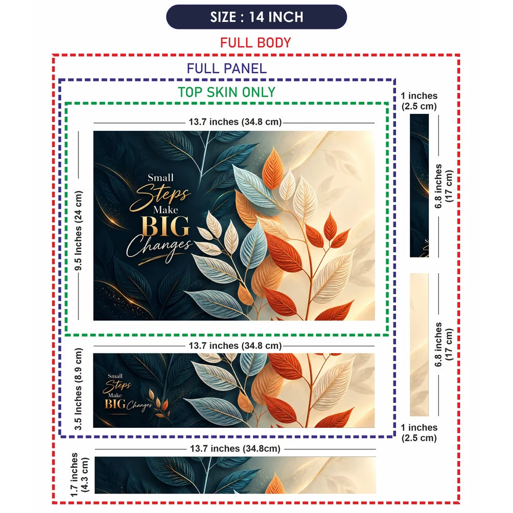 Small Steps Big Changes Botanical Laptop Skin - View 7