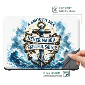 Smooth Sea Sailor Anchor Laptop Skin - View 4