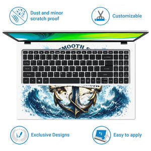 Smooth Sea Sailor Anchor Laptop Skin - View 5