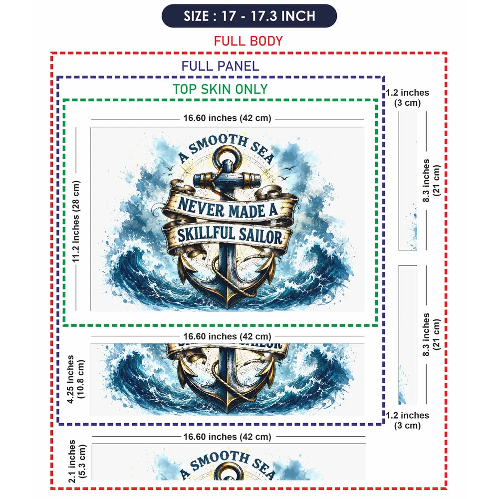 Smooth Sea Sailor Anchor Laptop Skin - View 9
