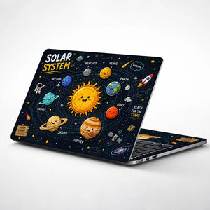 Solar System Kawaii Explore Laptop Skin - View 1