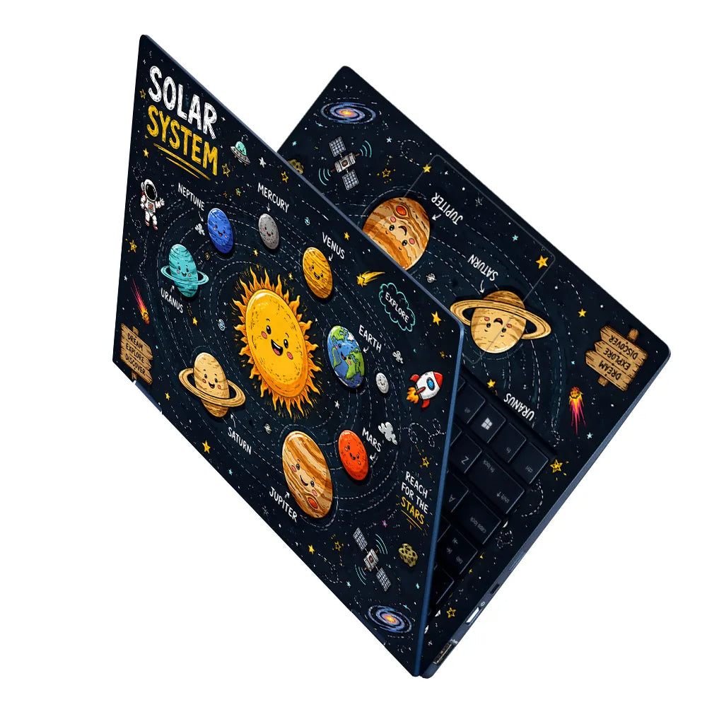Solar System Kawaii Explore Laptop Skin - View 2