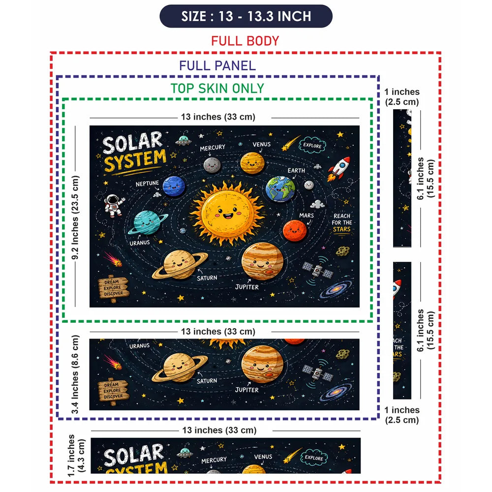 Solar System Kawaii Explore Laptop Skin - View 6
