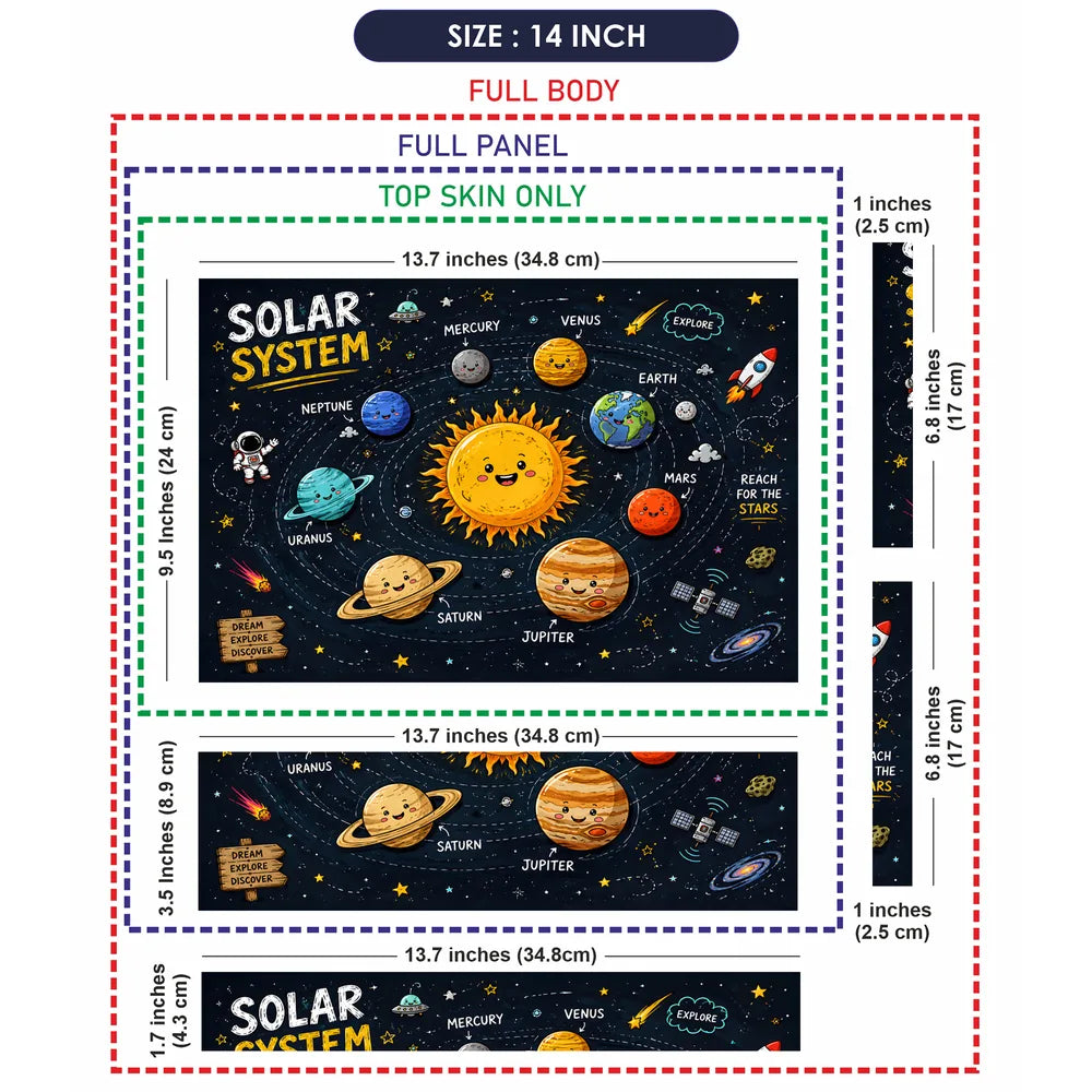 Solar System Kawaii Explore Laptop Skin - View 7