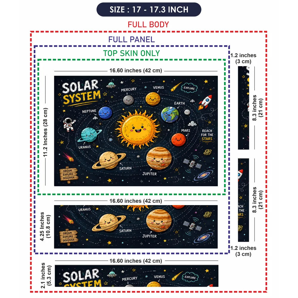 Solar System Kawaii Explore Laptop Skin - View 9