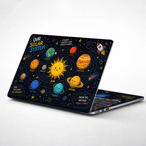 Solar System Kawaii Pluto Stars Laptop Skin - View 1