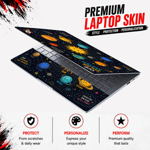 Solar System Kawaii Pluto Stars Laptop Skin - View 3