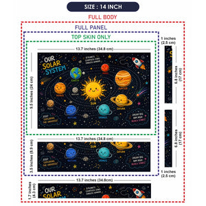 Solar System Kawaii Pluto Stars Laptop Skin - View 7