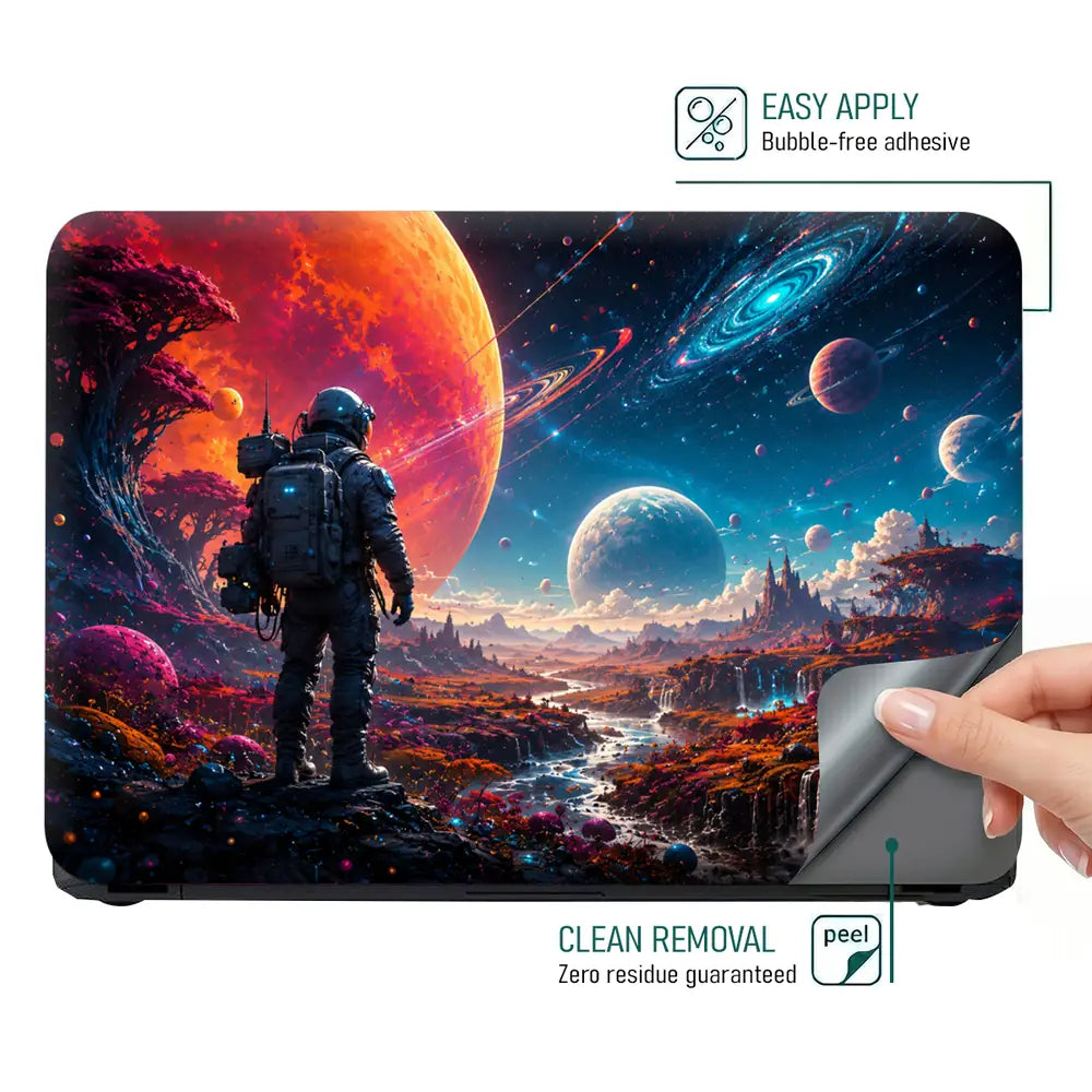 Space Astronaut Alien Planet Laptop Skin - View 4