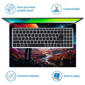 Space Astronaut Alien Planet Laptop Skin - View 5