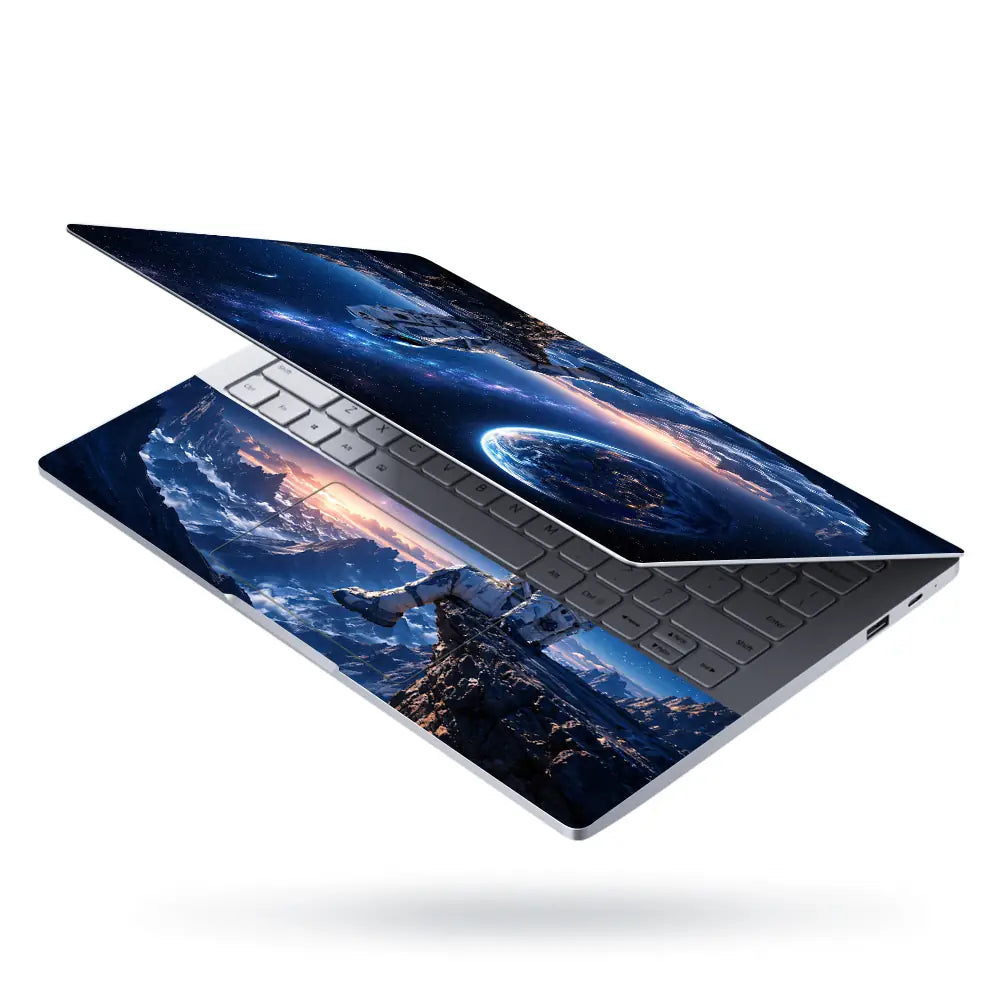 Space Astronaut Cliff Earth Laptop Skin - View 3