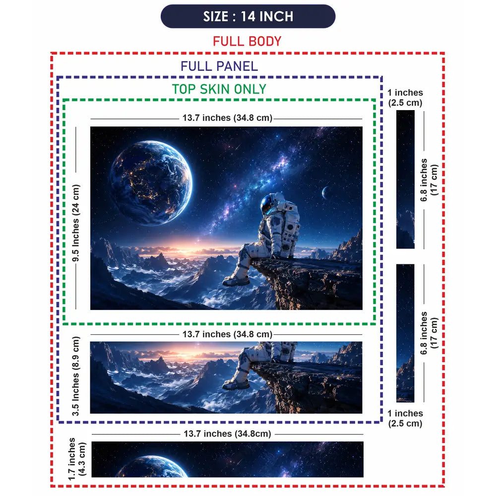 Space Astronaut Cliff Earth Laptop Skin - View 7