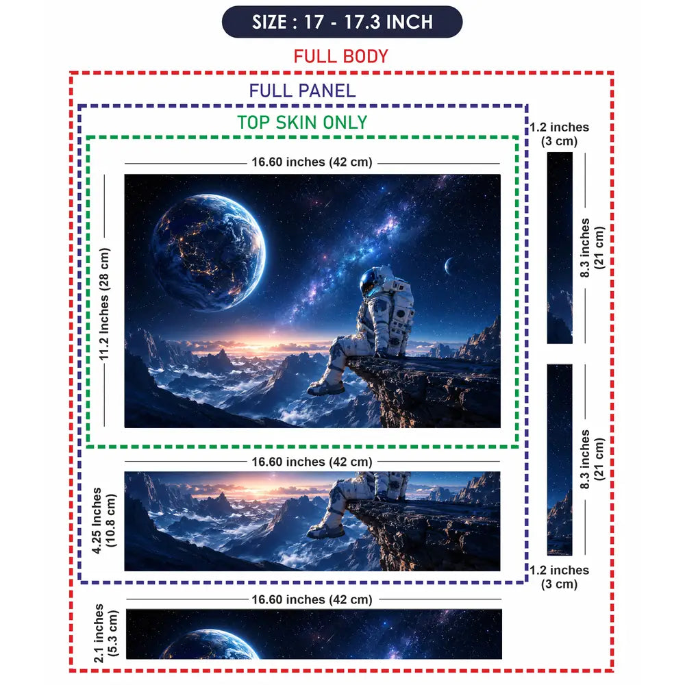 Space Astronaut Cliff Earth Laptop Skin - View 9