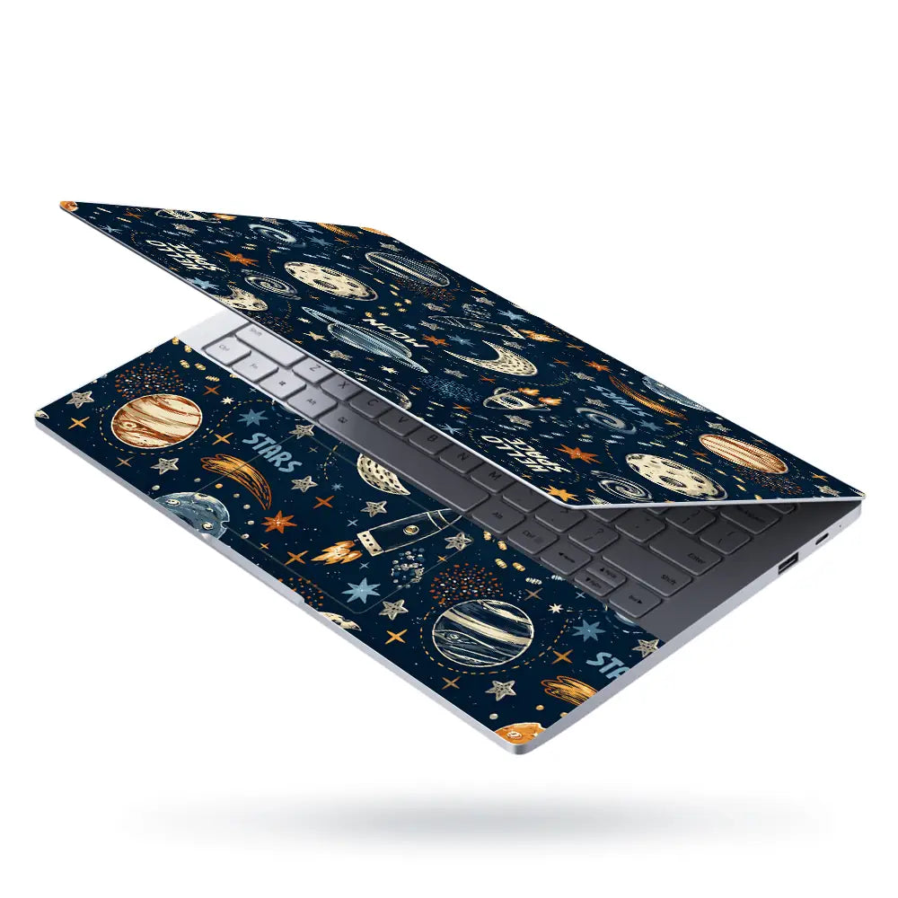 Space Hello Space Doodle Laptop Skin - View 3