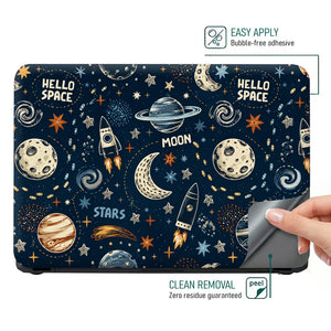 Space Hello Space Doodle Laptop Skin - View 4