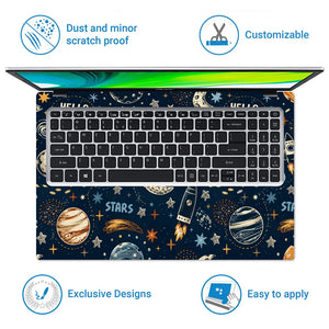 Space Hello Space Doodle Laptop Skin - View 5
