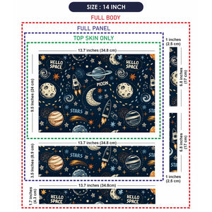 Space Hello Space Doodle Laptop Skin - View 7