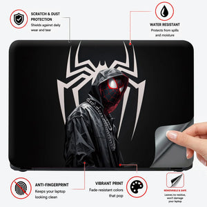 Spider Hood Grey Emblem Laptop Skin - View 4