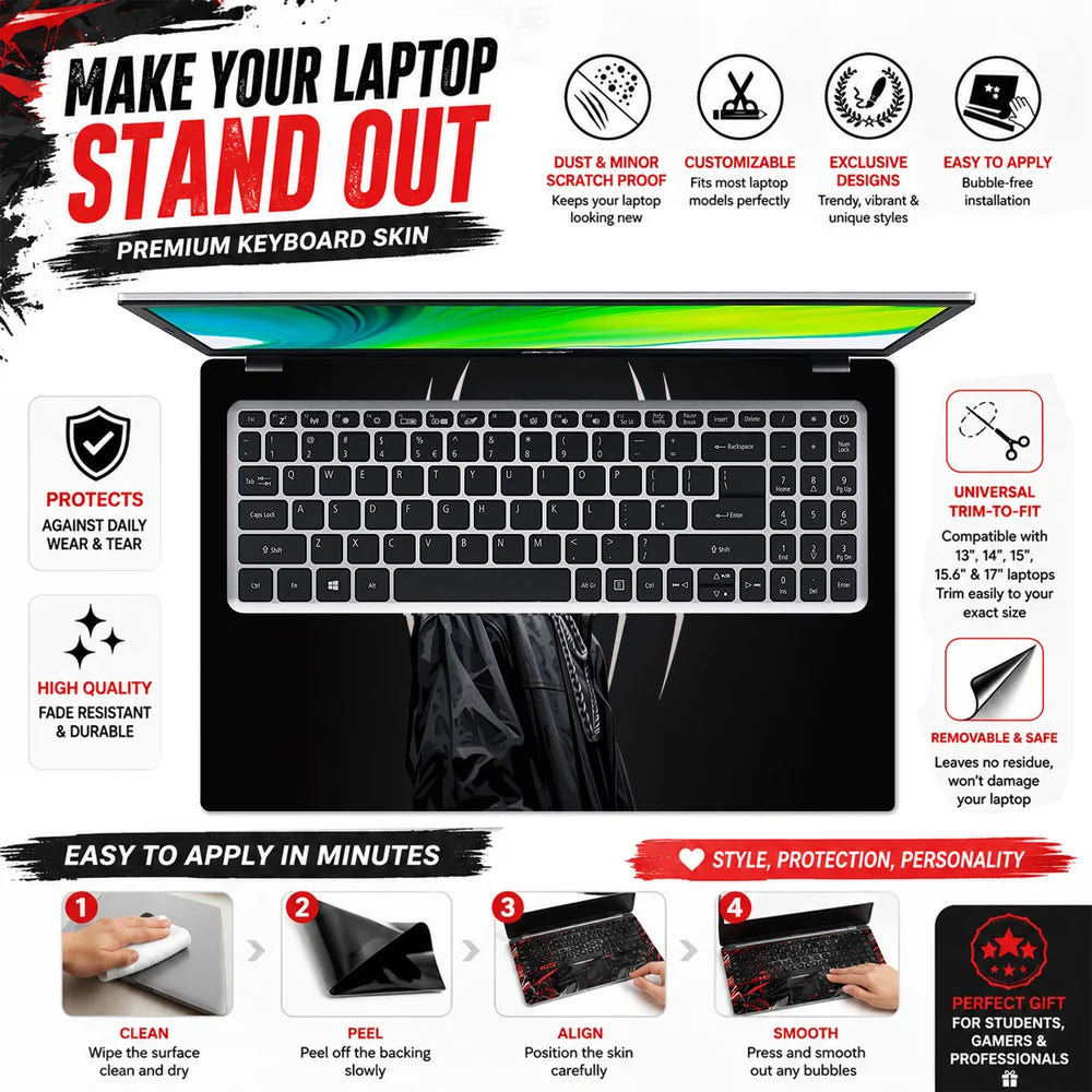 Spider Hood Grey Emblem Laptop Skin - View 5