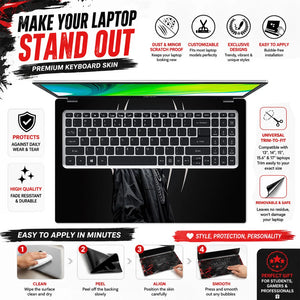 Spider Hood Grey Emblem Laptop Skin - View 5
