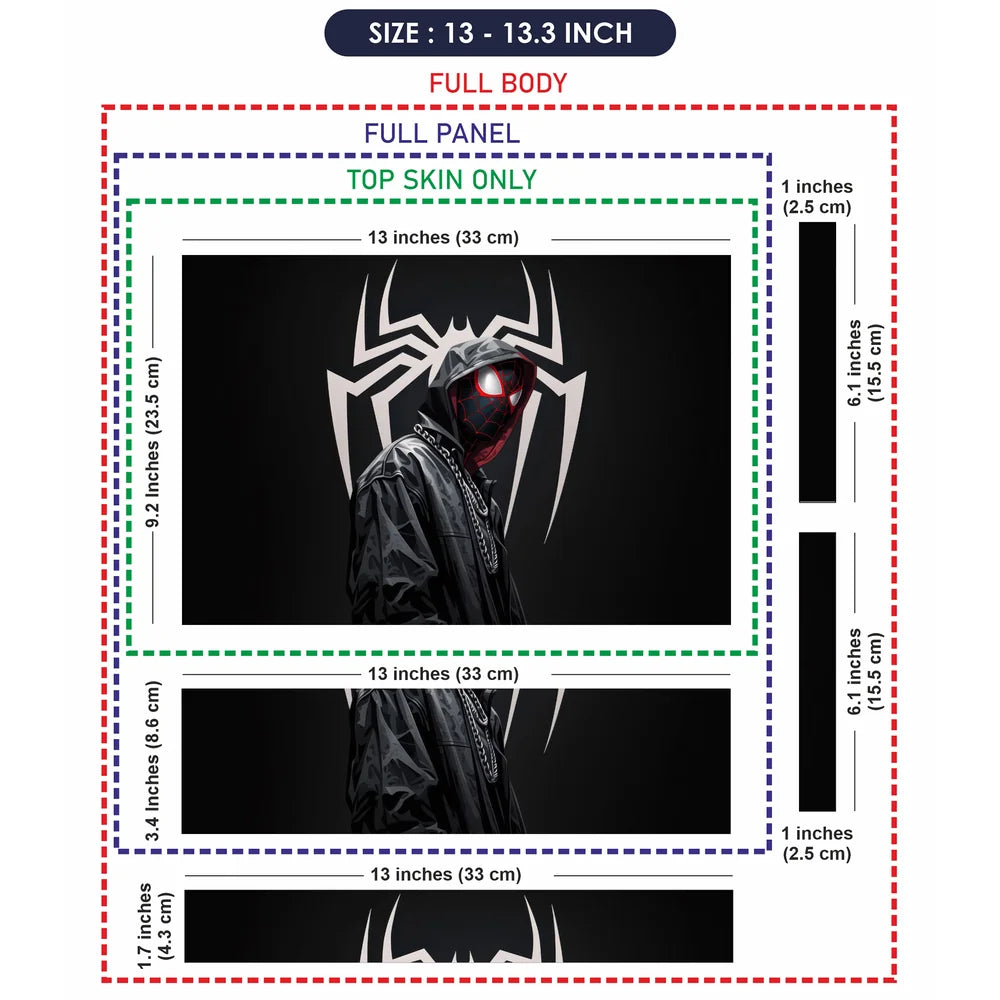 Spider Hood Grey Emblem Laptop Skin - View 6