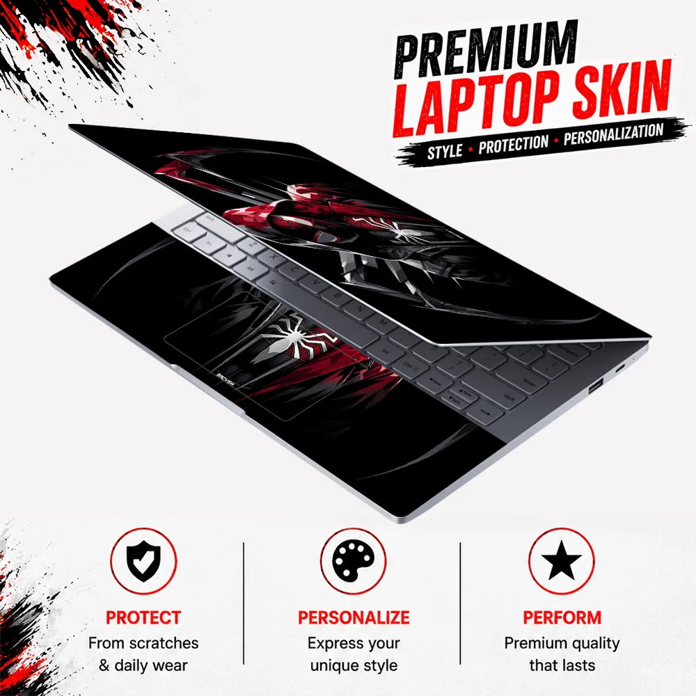 Spider Hood Symmetry Dark Laptop Skin - View 3