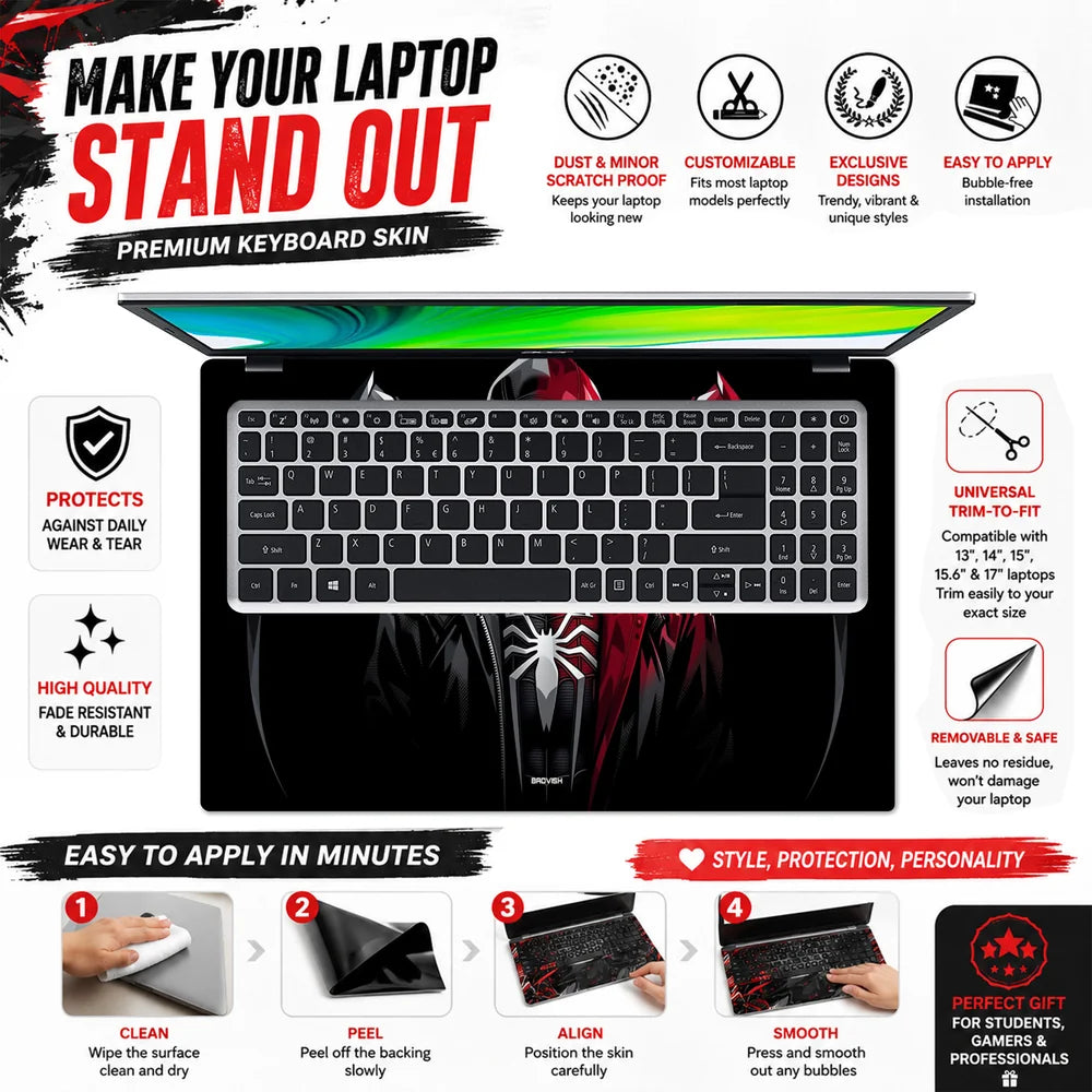 Spider Hood Symmetry Dark Laptop Skin - View 5