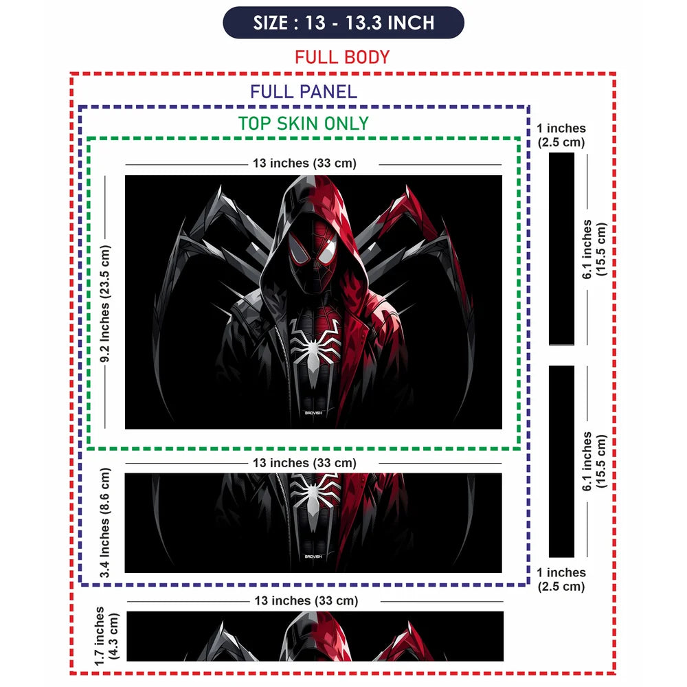 Spider Hood Symmetry Dark Laptop Skin - View 6