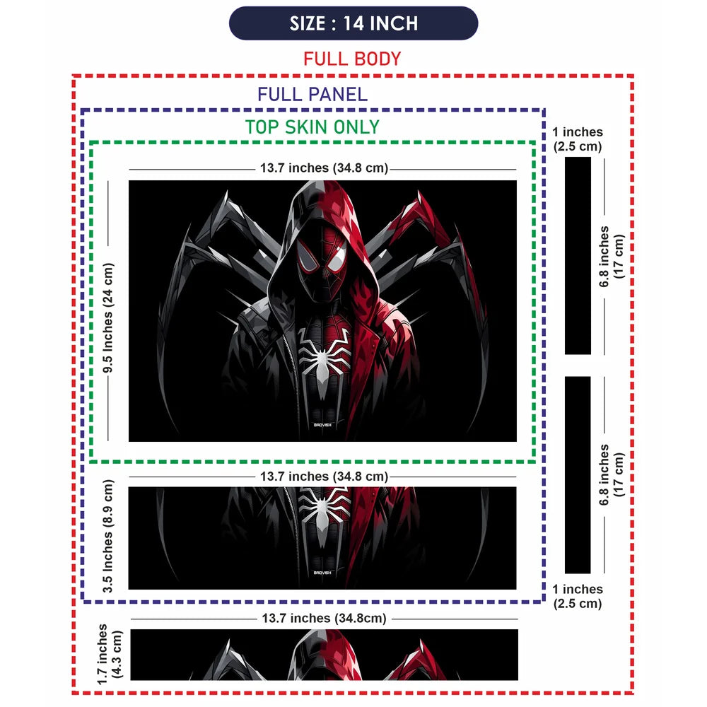Spider Hood Symmetry Dark Laptop Skin - View 7