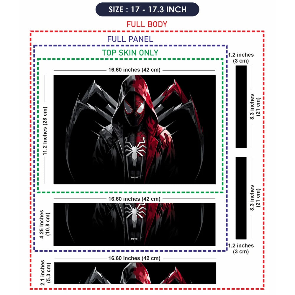 Spider Hood Symmetry Dark Laptop Skin - View 9