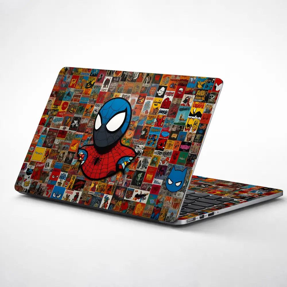 Spiderman Collage Laptop Skin - View 1