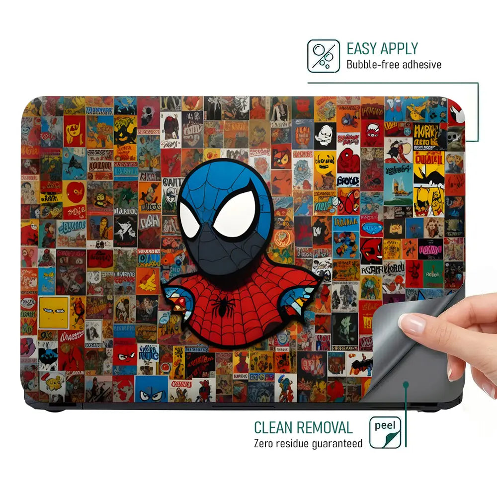 Spiderman Collage Laptop Skin - View 4