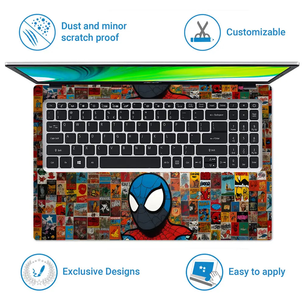 Spiderman Collage Laptop Skin - View 5