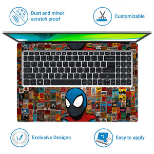 Spiderman Collage Laptop Skin - View 5