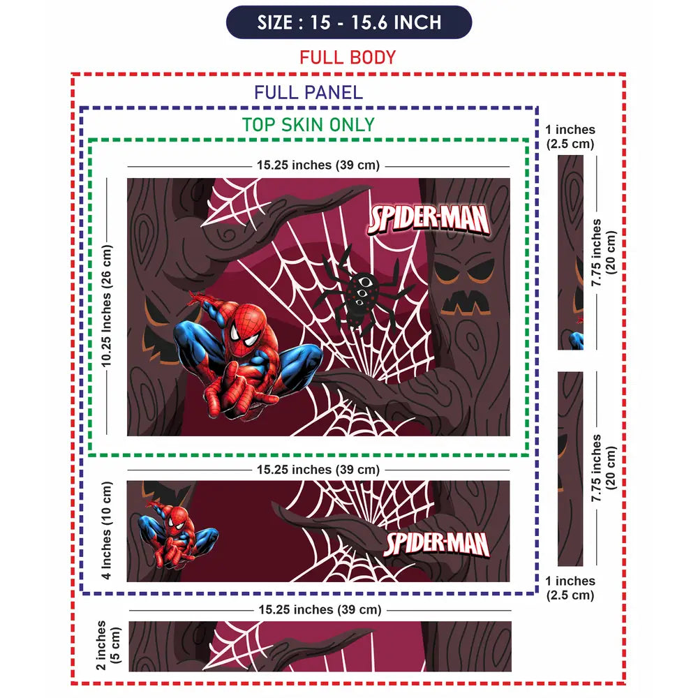 Spiderman Hanging on Web Laptop Skin - View 8
