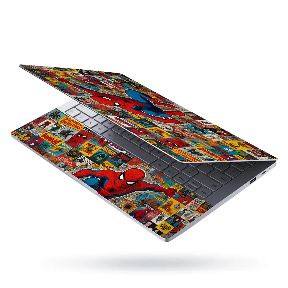 Spiderman Jump Collage Laptop Skin - View 3