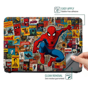 Spiderman Jump Collage Laptop Skin - View 4