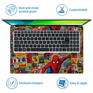 Spiderman Jump Collage Laptop Skin - View 5