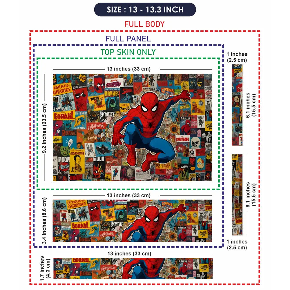 Spiderman Jump Collage Laptop Skin - View 6