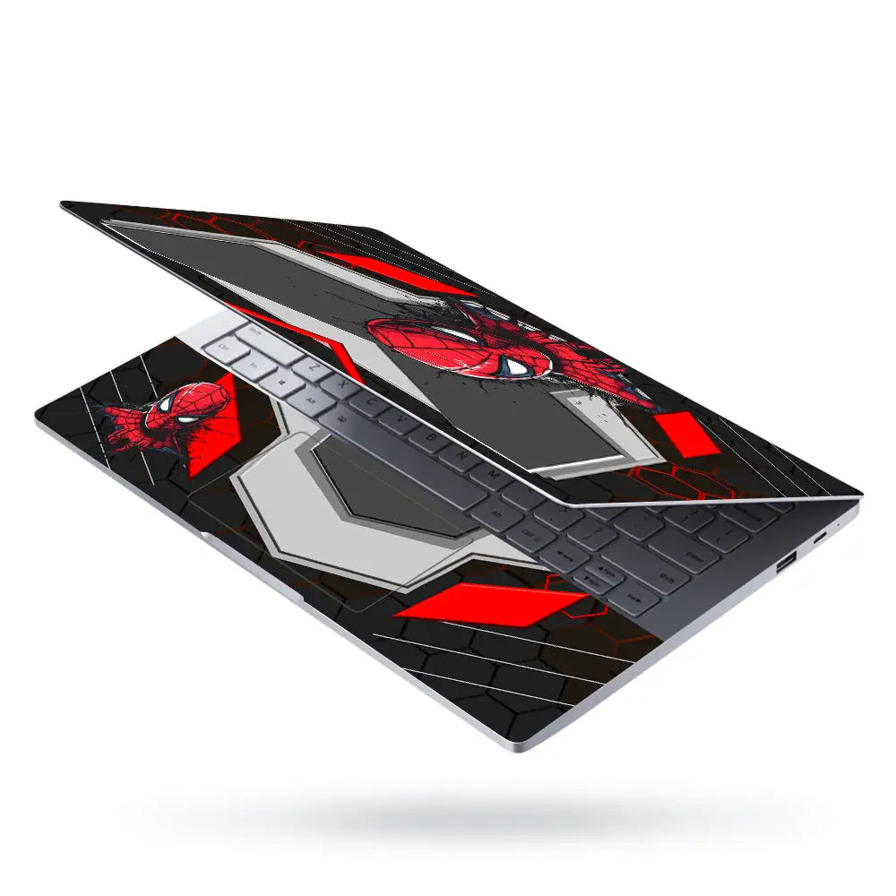 Spiderman Red Mask Armor Laptop Skin - View 3