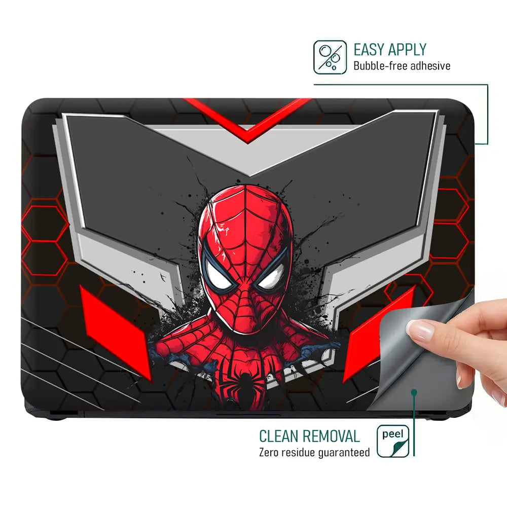 Spiderman Red Mask Armor Laptop Skin - View 4