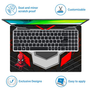 Spiderman Red Mask Armor Laptop Skin - View 5