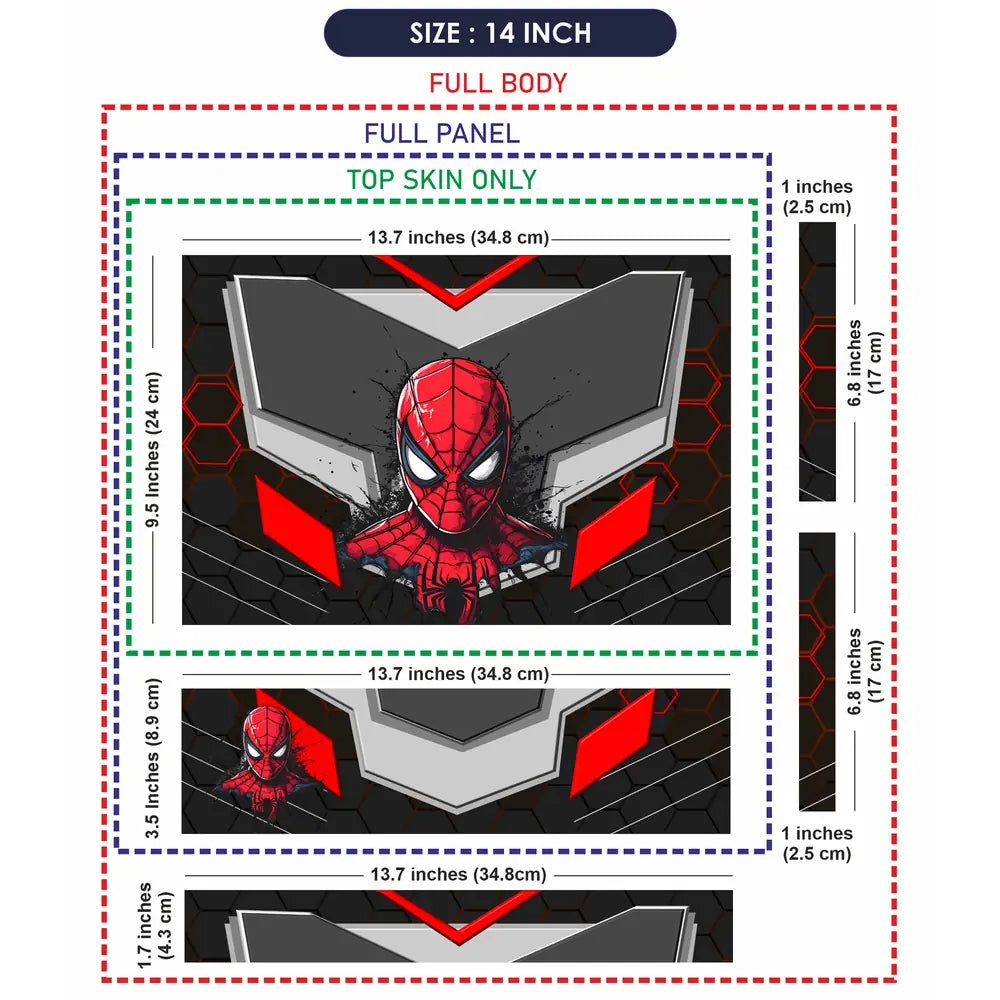 Spiderman Red Mask Armor Laptop Skin - View 7