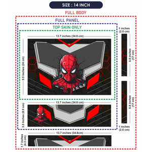 Spiderman Red Mask Armor Laptop Skin - View 7