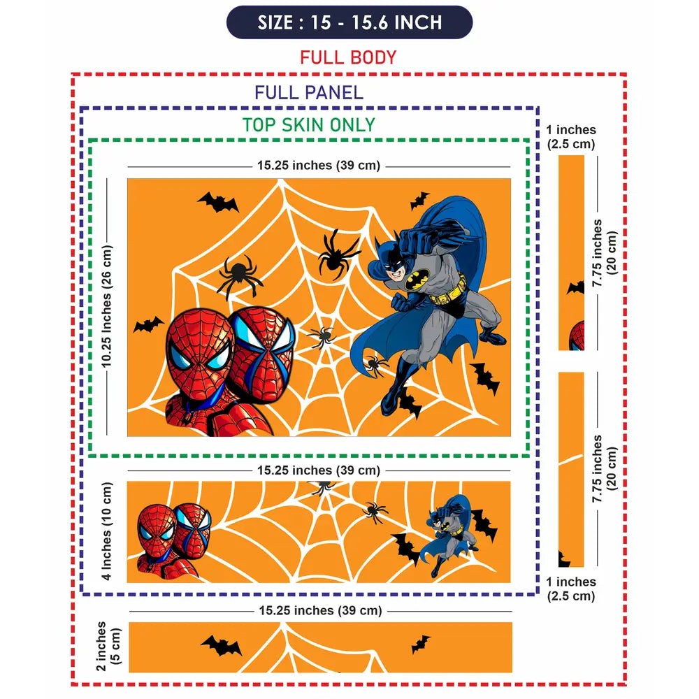 Spiderman vs Batman Web Laptop Skin - View 8