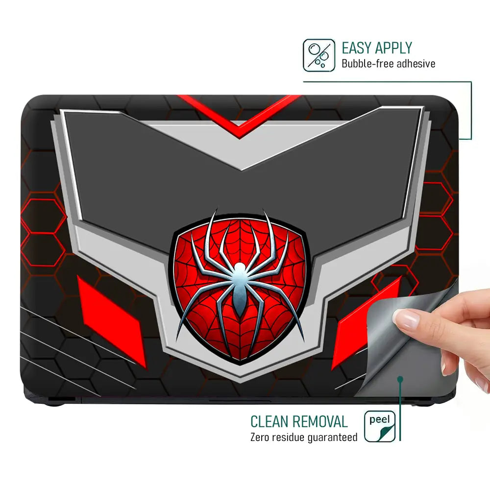 Spiderman Web Emblem Laptop Skin - View 4