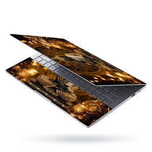 Spiritual Buddha Black Gold Candles Laptop Skin - View 3