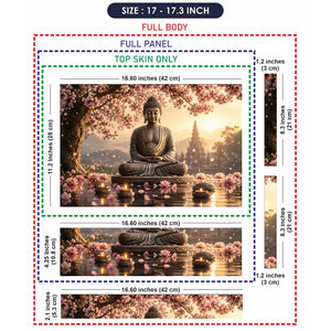 Spiritual Buddha Cherry Blossom Pagoda Laptop Skin - View 9