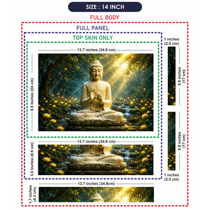 Spiritual Buddha Gold Forest Laptop Skin - View 7