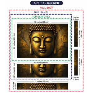 Spiritual Buddha Golden Face Close Up Wall Laptop Skin - View 6